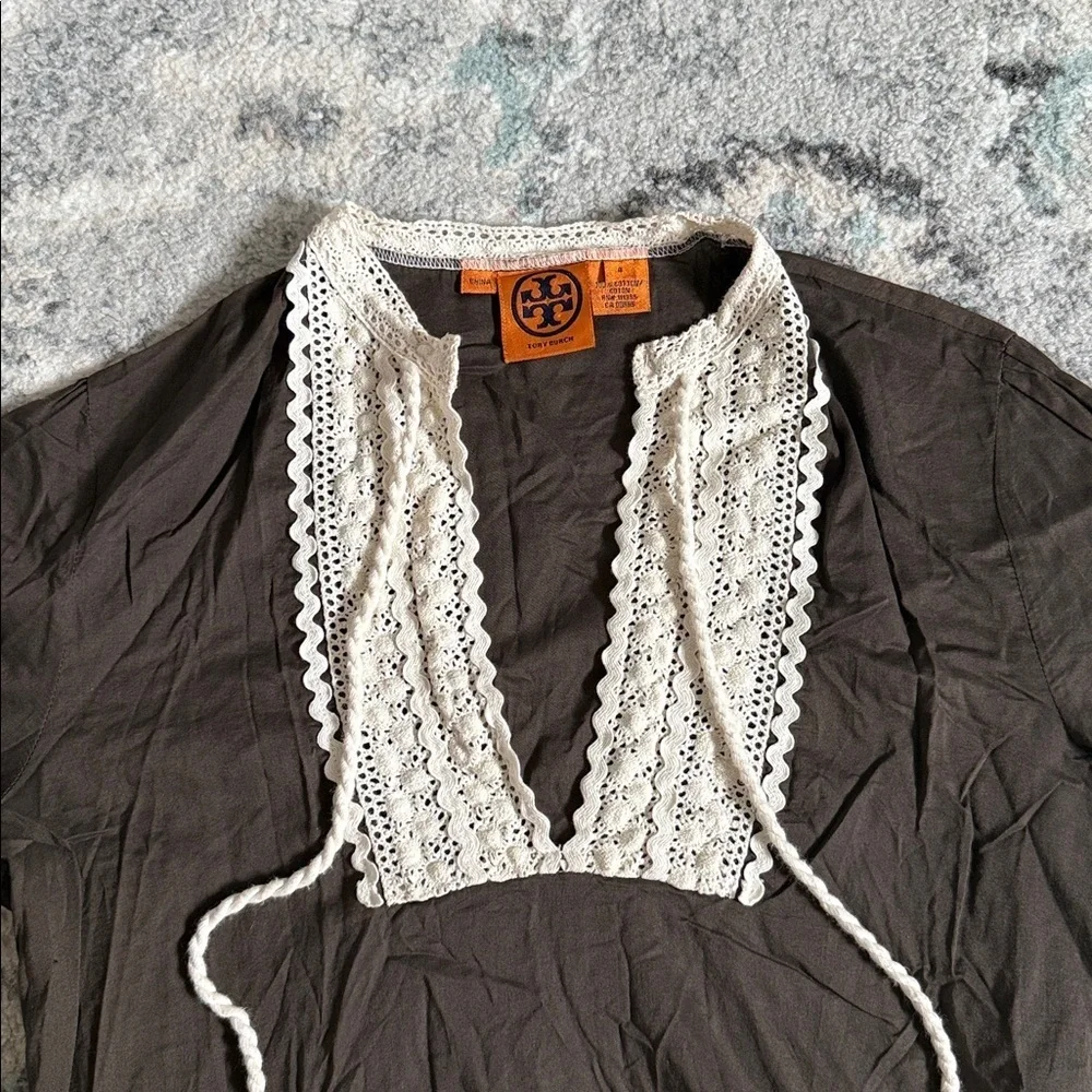 Tory Burch Chocolate Brown Long Sleeve Top